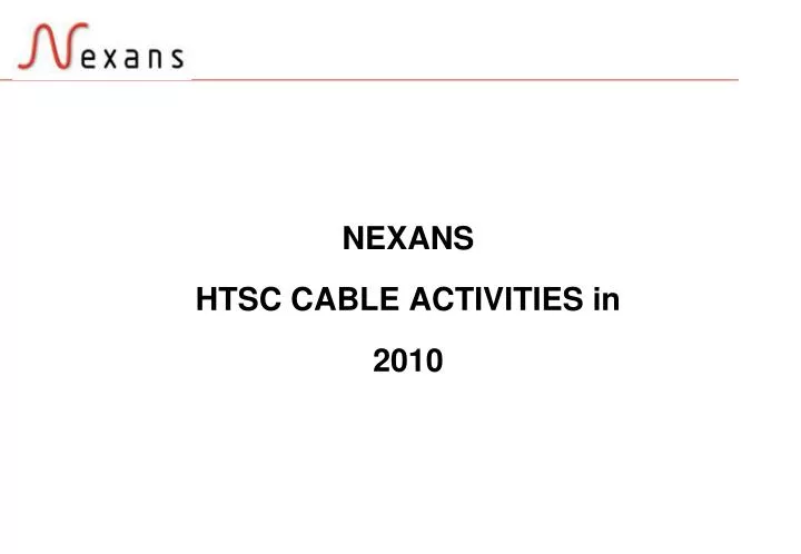 nexans htsc cable activities in 2010