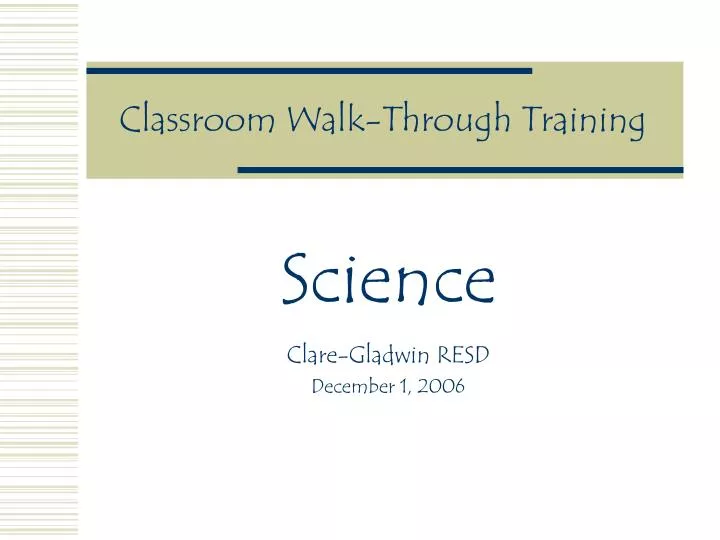classroom walk through training
