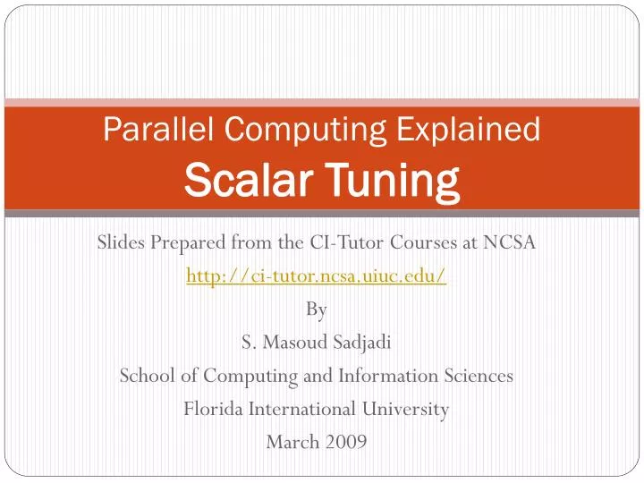 parallel computing explained scalar tuning