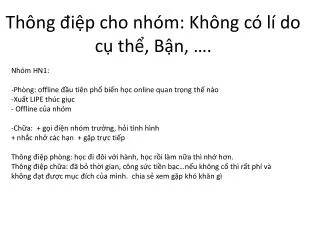 th ng i p cho nh m kh ng c l do c th b n