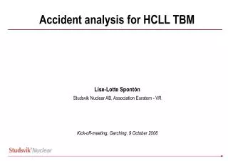 Accident analysis for HCLL TBM