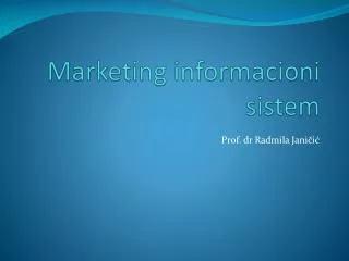 marketing informacioni sistem