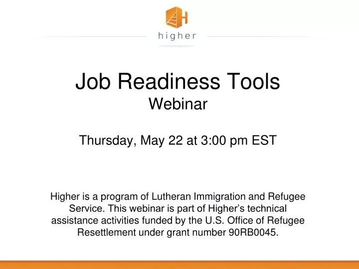 job readiness tools webinar thursday may 22 at 3 00 pm est
