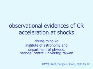 observational evidences of CR acceleration at shocks