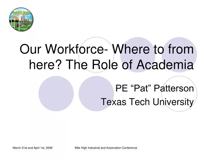 our workforce where to from here the role of academia