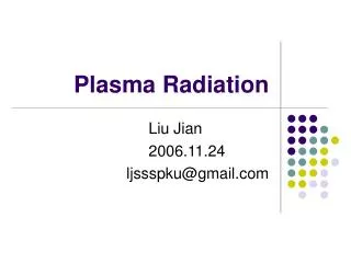 Plasma Radiation