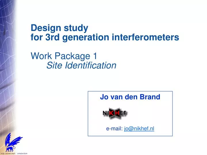 design study for 3rd generation interferometers work package 1 site identification