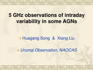 5 GHz observations of intraday variability in some AGNs