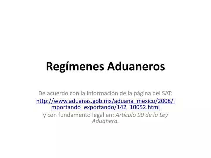 reg menes aduaneros