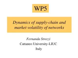 Dynamics of supply-chain and market volatility of networks