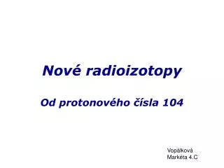 nov radioizotopy