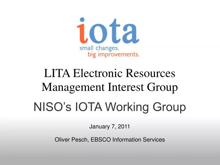 lita electronic resources management interest group niso s iota working group