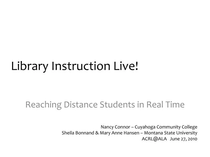 library instruction live