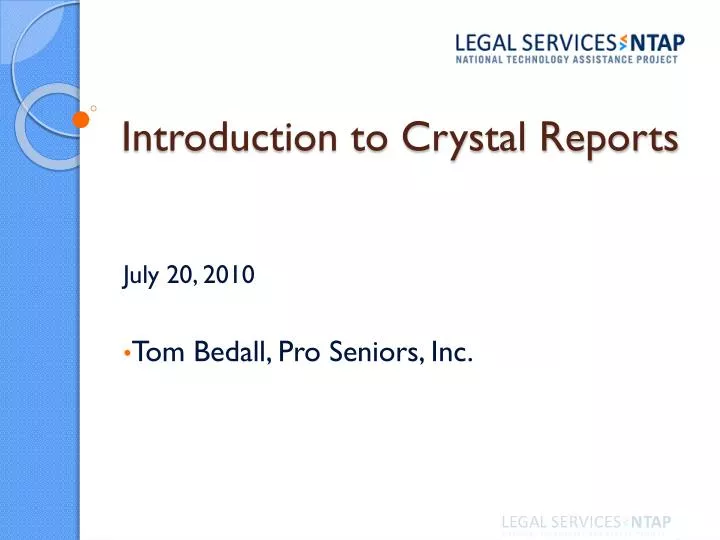introduction to crystal reports
