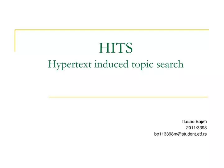 hits hypertext induced topic search