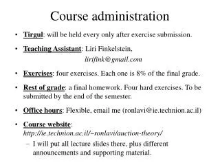 Course administration