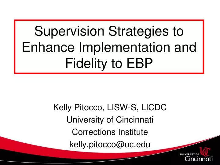 supervision strategies to enhance implementation and fidelity to ebp