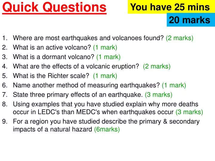 quick questions