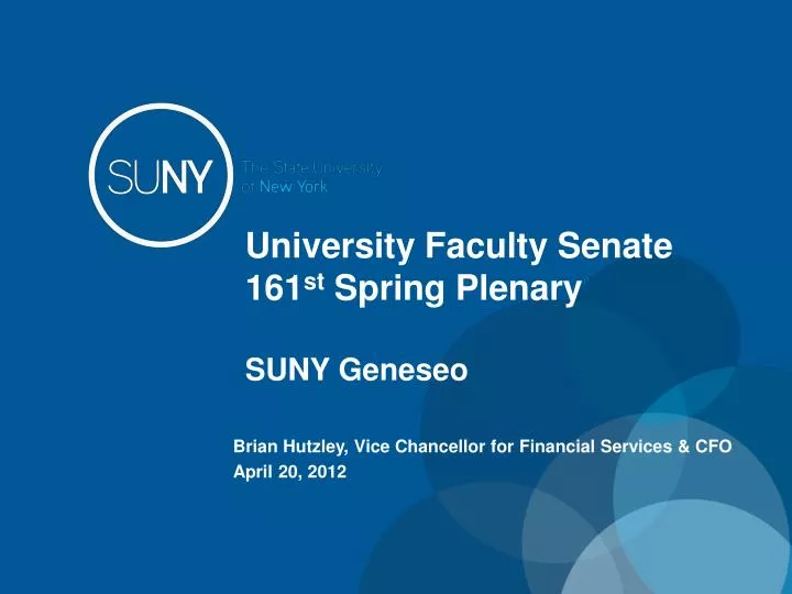 university faculty senate 161 st spring plenary suny geneseo