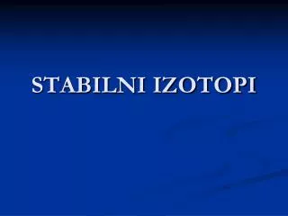 stabilni izotopi