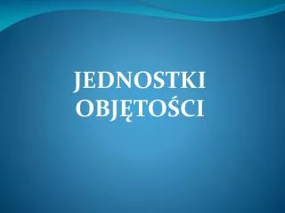 jednostki obj to ci