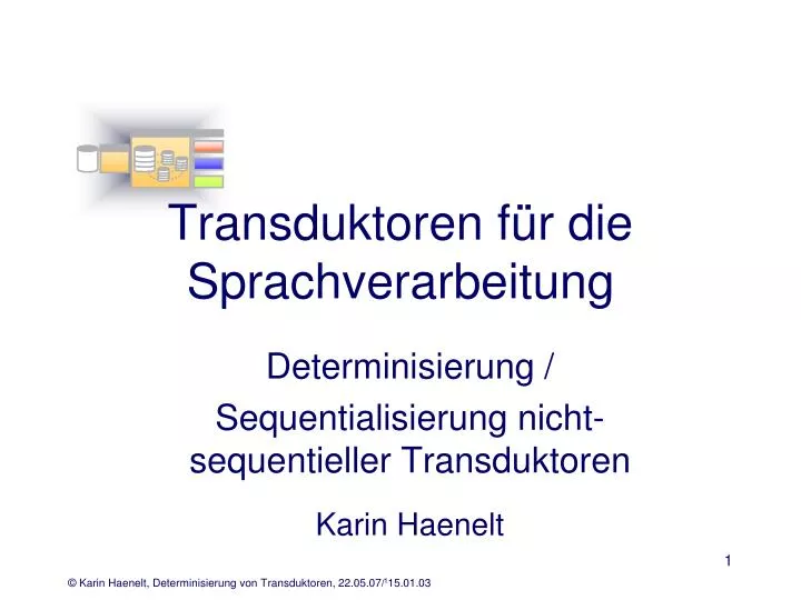 transduktoren f r die sprachverarbeitung