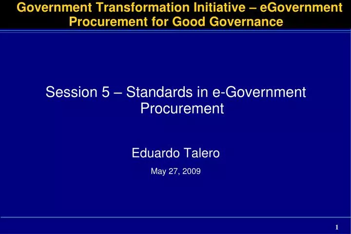government transformation initiative egovernment procurement for good governance