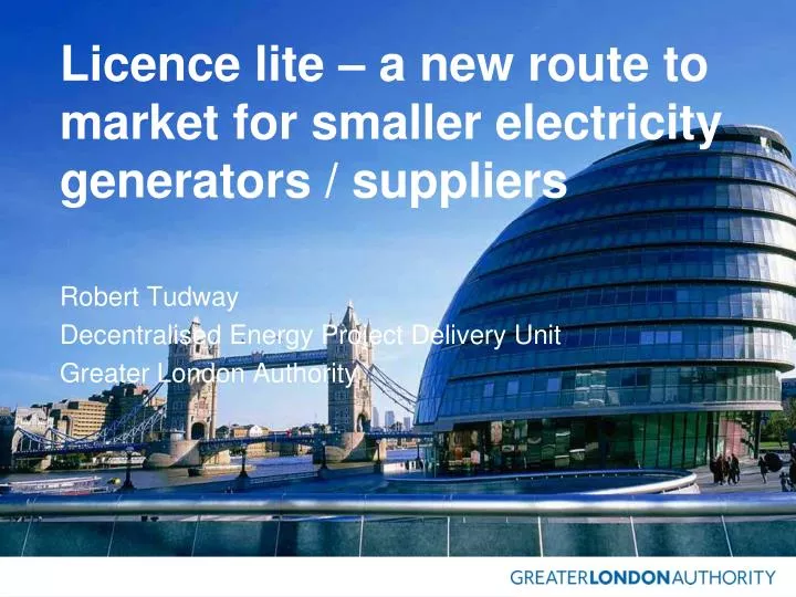 licence lite a new route to market for smaller electricity generators suppliers