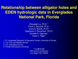 Relationship between alligator holes and EDEN hydrologic data in Everglades National Park, Florida