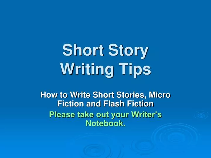 short story writing tips