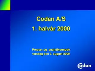 codan a s 1 halv r 2000