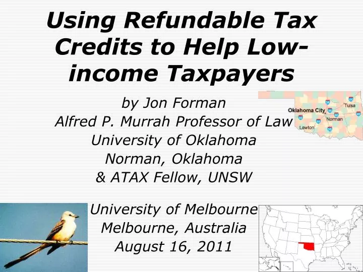 using refundable tax credits to help low income taxpayers