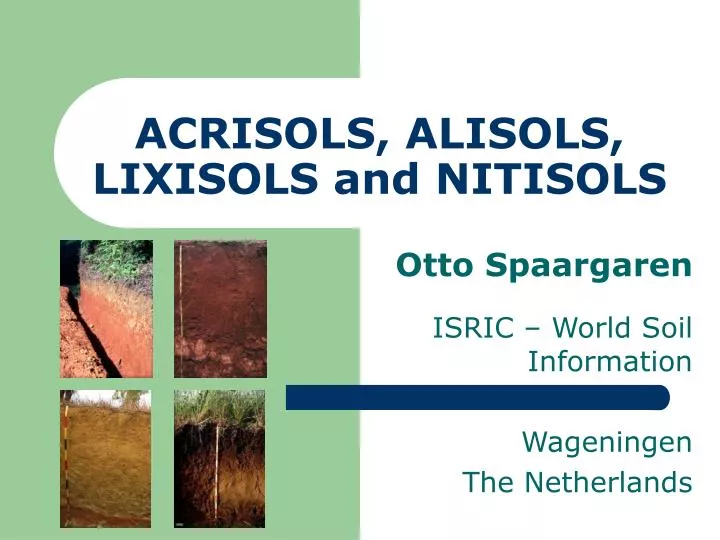 acrisols alisols lixisols and nitisols