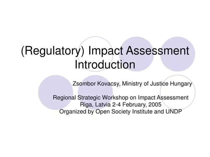 regulatory impact assessment introduction