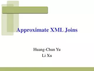 Approximate XML Joins