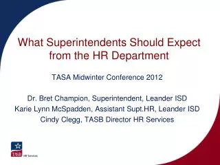 What Superintendents Should Expect from the HR Department