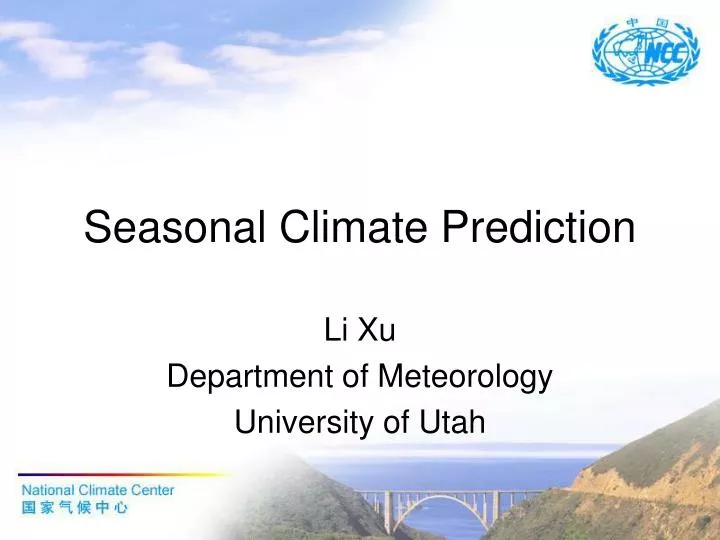 seasonal climate prediction