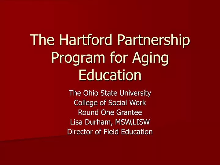 the hartford partnership program for aging education