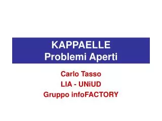 kappaelle problemi aperti
