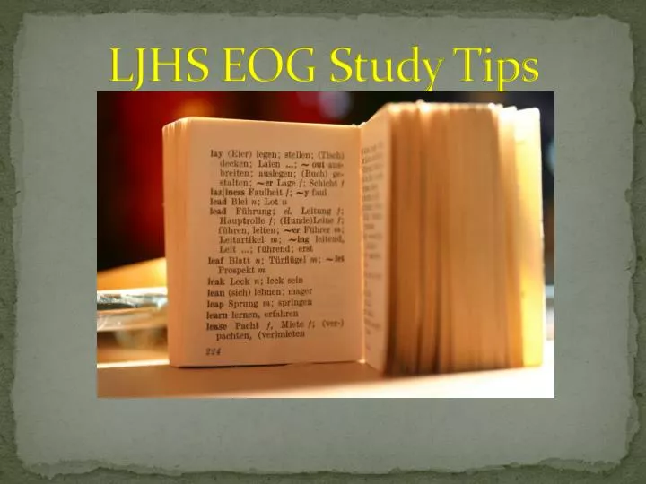 ljhs eog study tips
