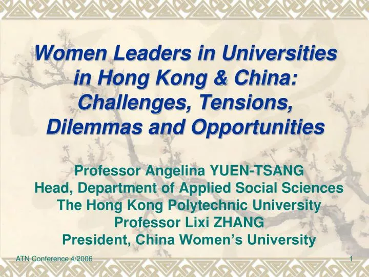 women leaders in universities in hong kong china challenges tensions dilemmas and opportunities