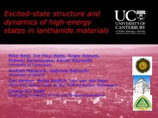 Excited-state structure and dynamics of high-energy states in lanthanide materials