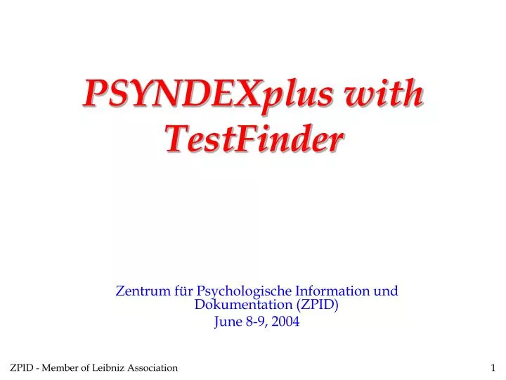 psyndexplus with testfinder