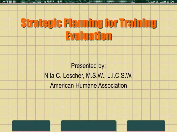 strategic planning for training evaluation