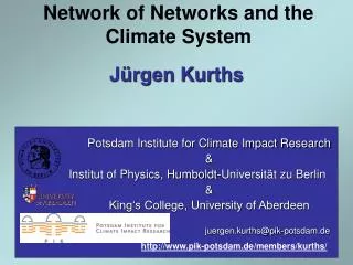 Network of Networks and the Climate System