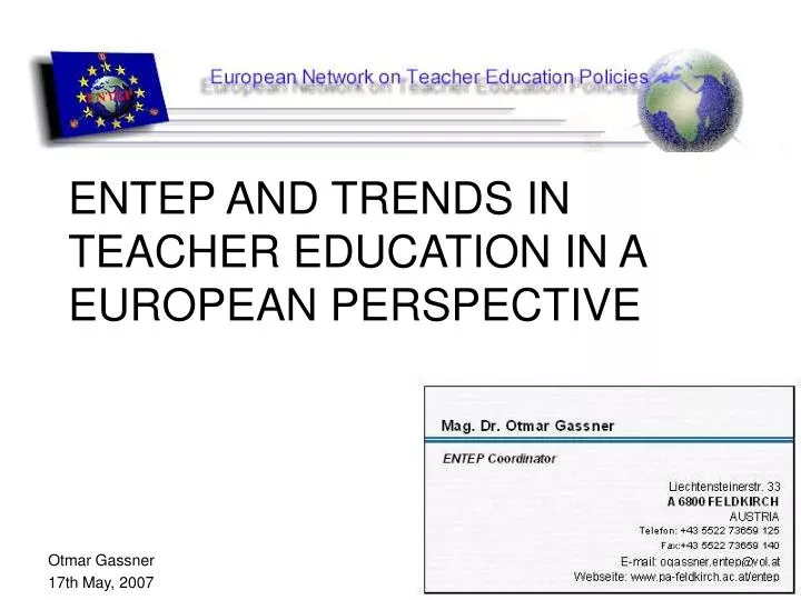 entep and trends in teacher education in a european perspective