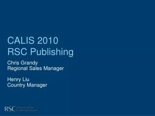 CALIS 2010 RSC Publishing