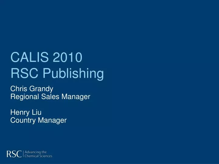 calis 2010 rsc publishing