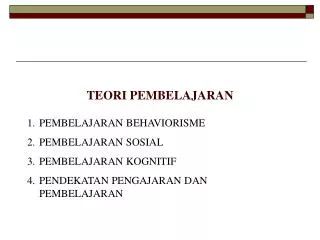 teori pembelajaran