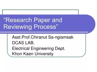 research paper and reviewing process